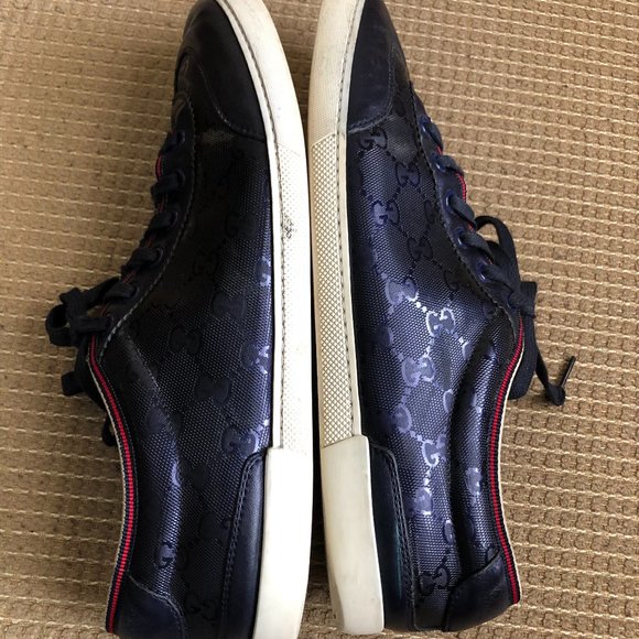Gucci Men Blue Monogram Sneakers